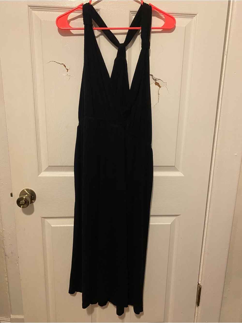 Lane Bryant Black Cross-Back V-Neck Maxi Dress